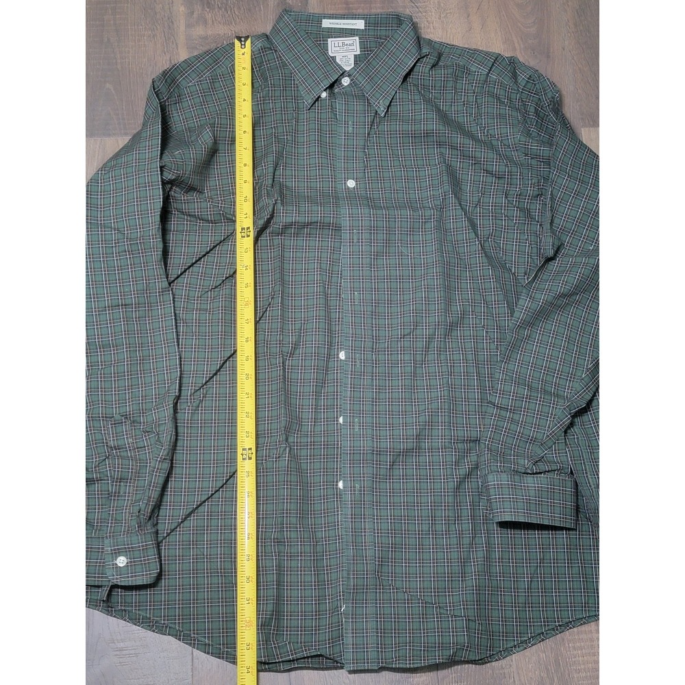 L.L.Bean Mens XXL-Tall Plaid Button Down Long Sleeve Wrinkle Resistant‎ Shirt